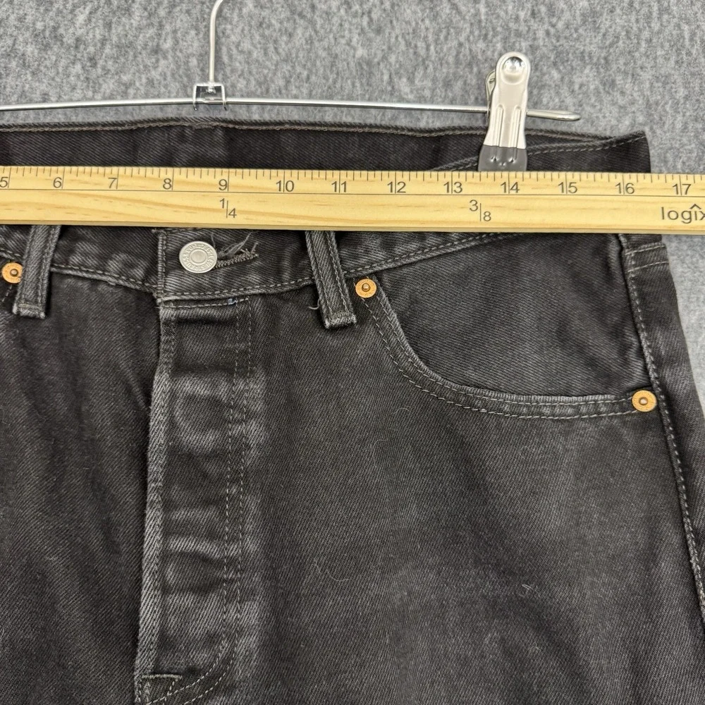 Levi's 501 Original Jeans Men's W33 L32 Black Button Fly Straight Leg Denim